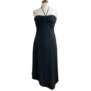 Steve Madden NWT  black halter tie midi dress large